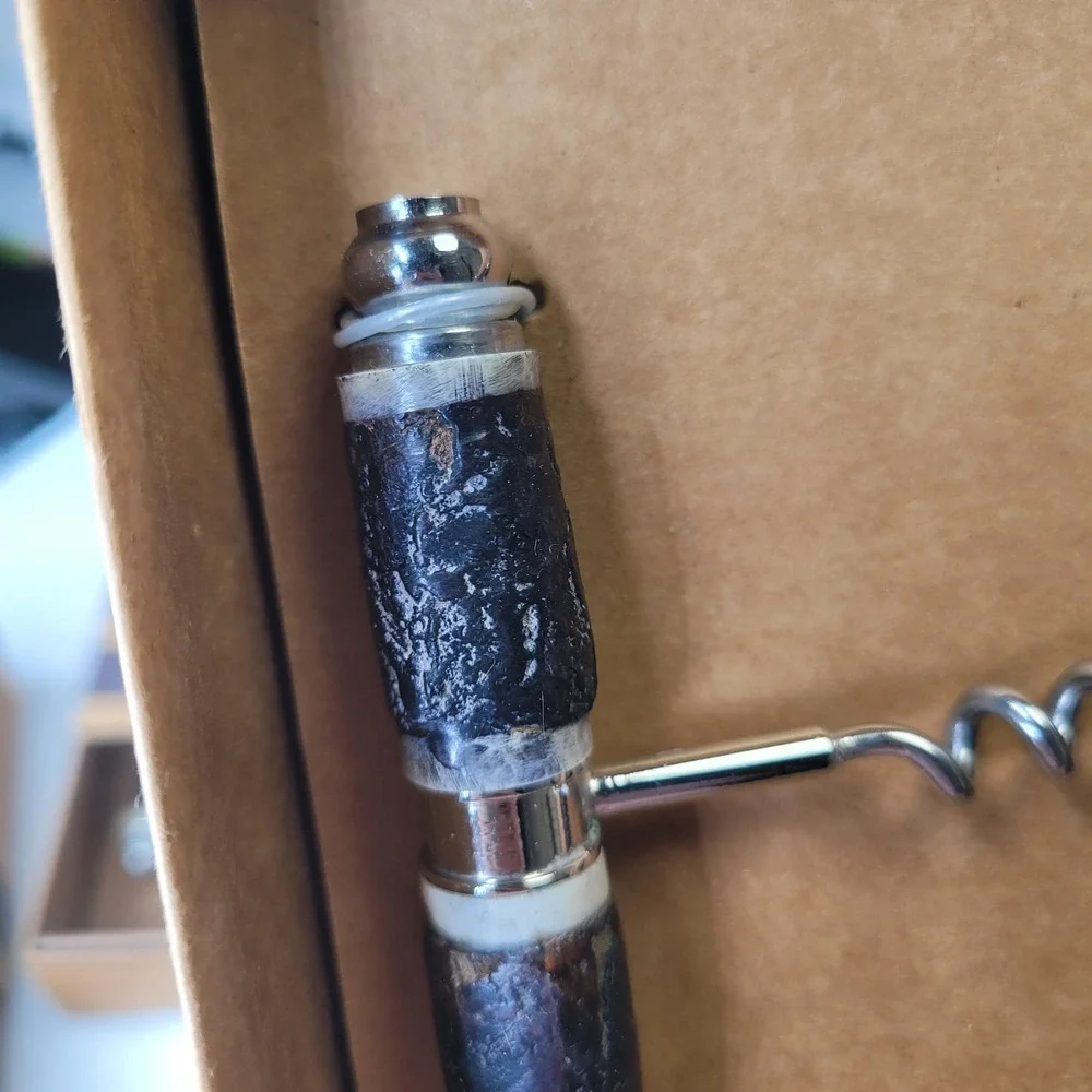 Williams Sonoma Walnut Bark Bar Tool‎ Bottle Opener & Corkscrew New Old Stock
